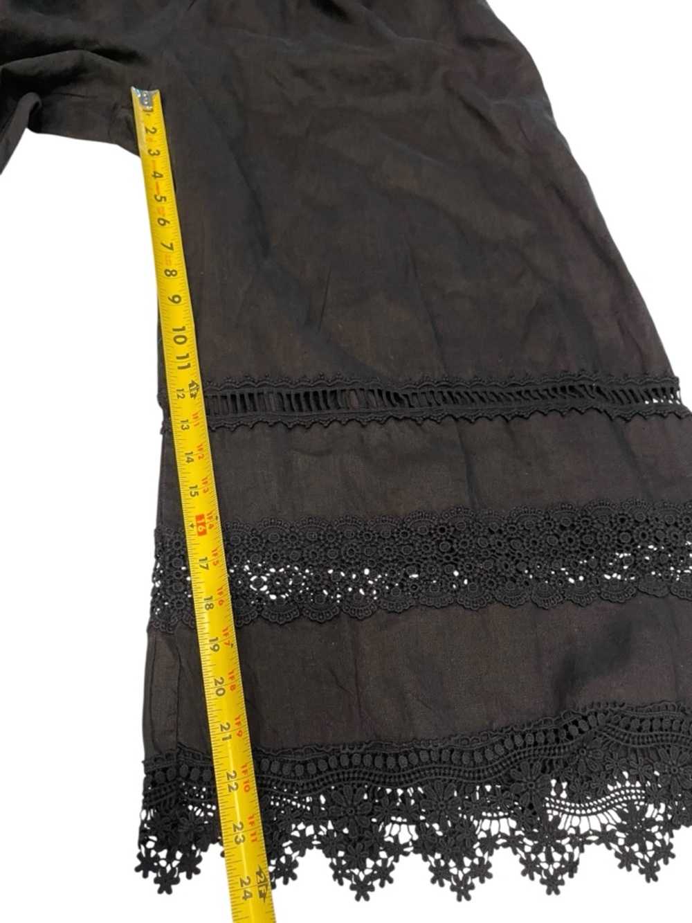 Johnny Was crop lace cotton black pants Size:XL - Picture 8 of 11